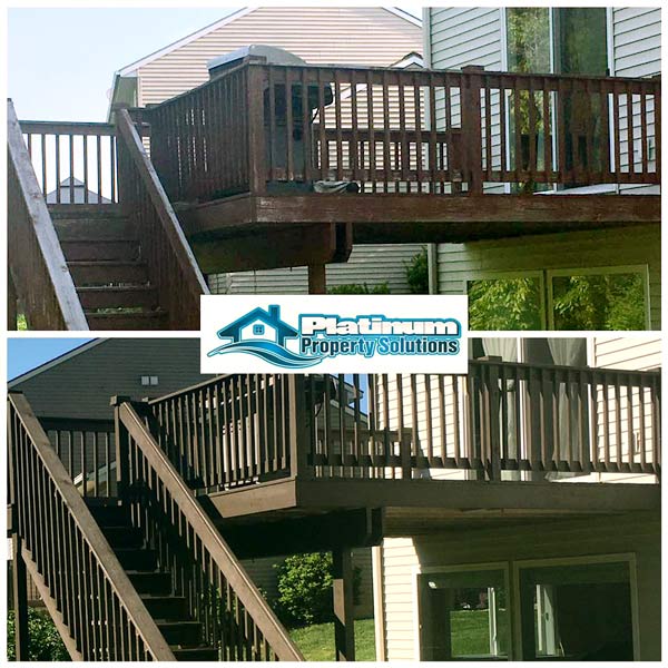 cleaning and refinishing wood deck in rockford michigan